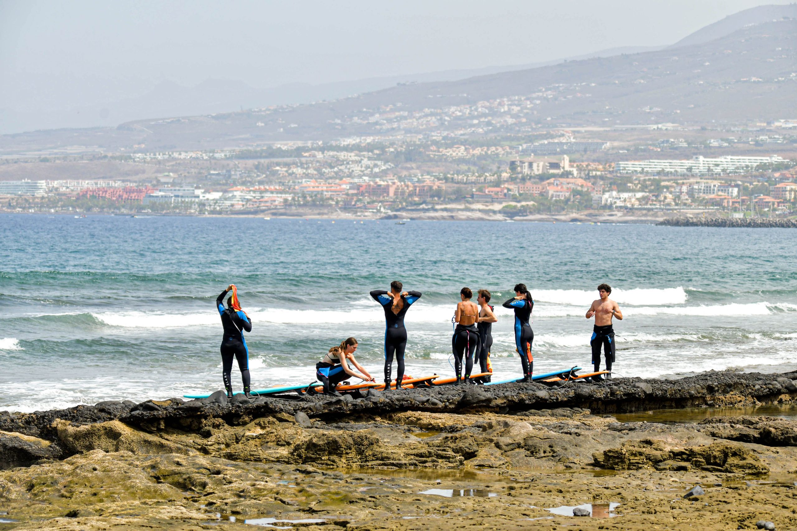 Group surf lesson Tenerife autumn season