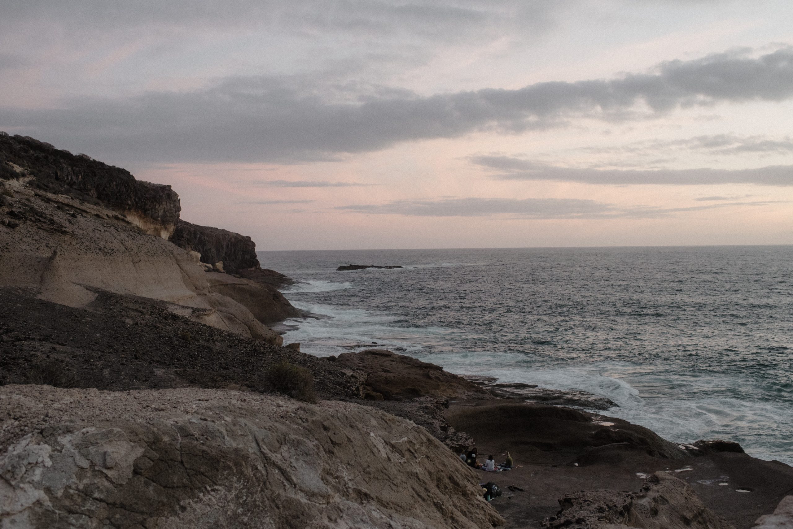 Swimming near the natural pools in La Caleta
